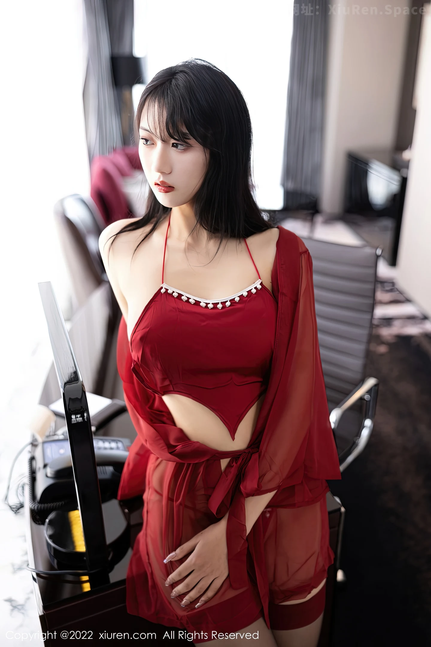 图片[4]-[XiuRen秀人网] VOL.5850 模特林子遥私房性感红色薄纱睡衣+性感黑色内衣完美诱惑写真81P-秀人网官方网站